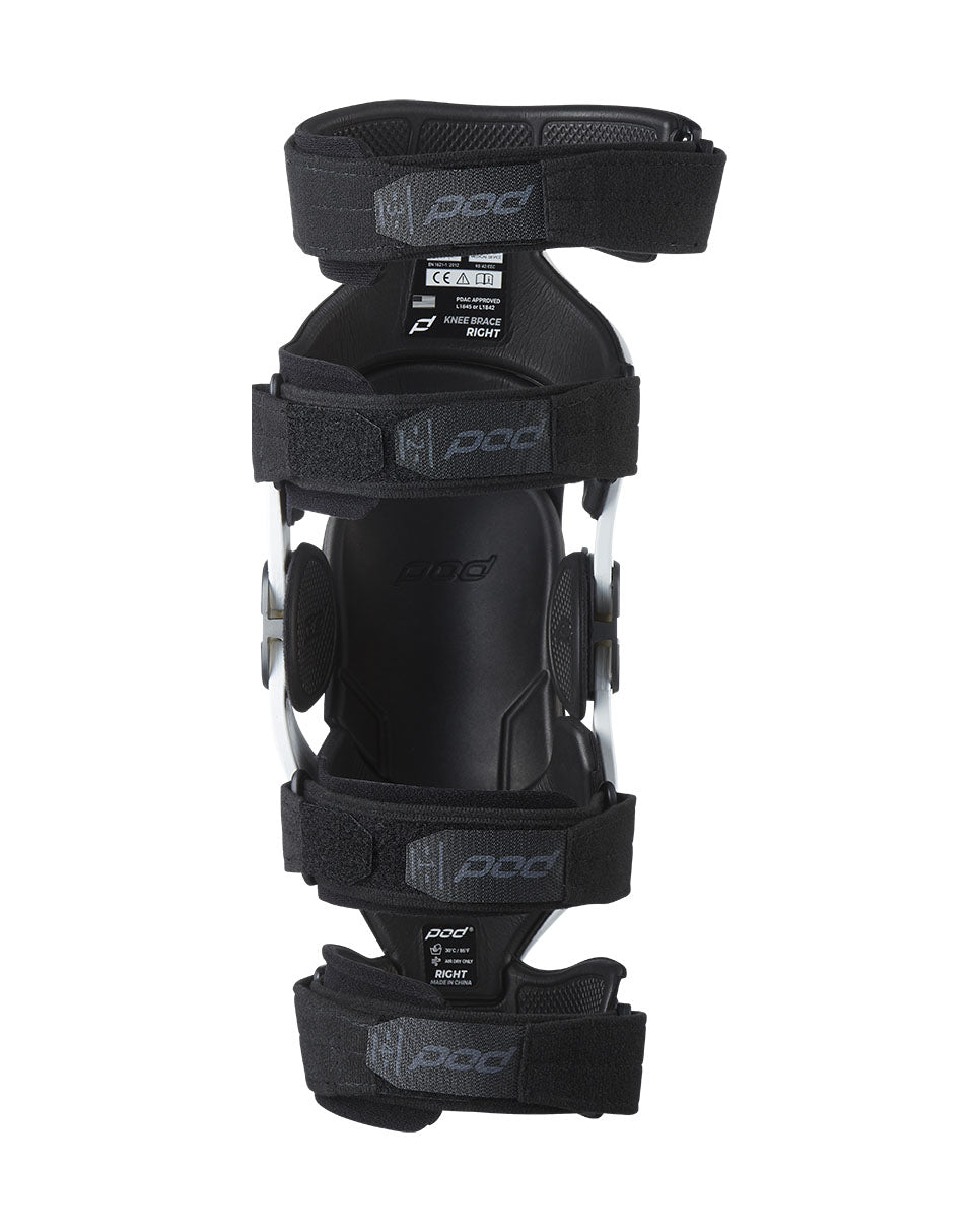 POD Active K4 Impact Modified Knee Brace White/Black Rear View